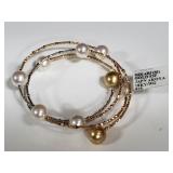 18 kt yellow and white gold akoya pearl bracelet
