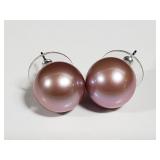 Pair of 12mm freshwater pearl earrings set on
