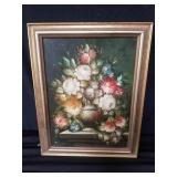 Signed oil canvas still life