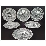 Set of 6 decorative plates (1" h. x 10 1/2"
