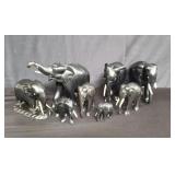 Group of wood elephants