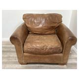 Oversized leather club chair