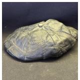 Vintage leather newsboy cap