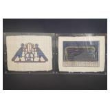 Pair of paintings on papyrus paper