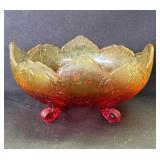 Vintage amber glass bowl