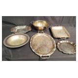Group of silver plated trays, bowl etc. Box lot