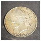 1922 peace liberty dollar silver coin