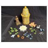 Box of miscellaneous, glazed pottery items,