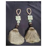Pair of tassels with sterling silver and stone