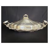 Silver plate lidded serving dish