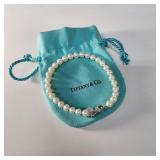 Tiffany & Co 7" pearl bracelet with sterling