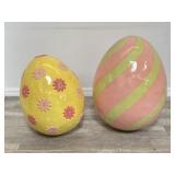 Pair of Regency resin outdoor Easter egg