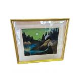 Framed signed Asian painting on silk