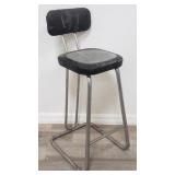 Vintage faux leather & chrome counter height stool