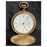 Vintage gold plated pocket watch with case