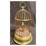 Brass bird cage music box