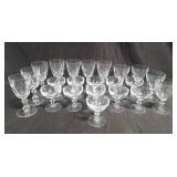 Group of glass and crystal wine glasses