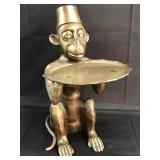 Large, very heavy cast brass monkey