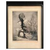 Vintage Jean Dray etching, ï¿½The Arranger