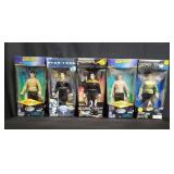 Box of vintage star trek action figures