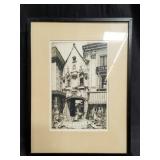 Fred Garrisn Hall pencil signed etching