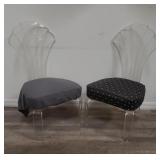 Pair of vintage lucite shell back chairs