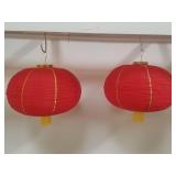 Pair of Asian hanging lanterns