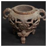 Antique cast iron Asian incense burner