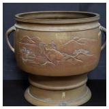 Vintage Asian brass planter