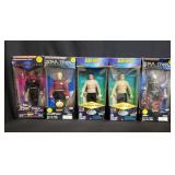 Box of vintage star trek action figures