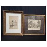 Pair of framed engravings