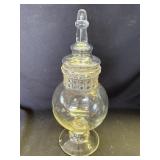 Vintage apothecary glass jar with lid