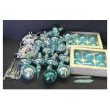 Large group of Christmas ornaments in box