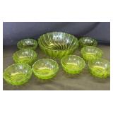 Group of 9 vintage Depression glass bowls