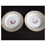 Pair of antique porcelain plates