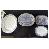 Group of porcelain serving trays