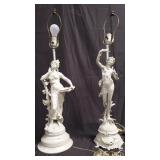 Pair of vintage brass lamps