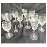 12 Crystal wine glasses