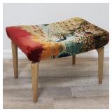 Vintage upholstered vanity bench