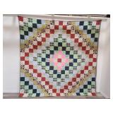 99"sq handmade patchwork vintage quilt