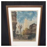 Pencil-signed colored engraving