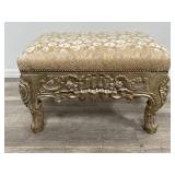 Antique style claw foot upholstered bench