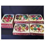 Large Group of vintage Christmas ornaments in box