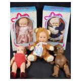 Large vintage Kewpie Cameo dolls, bisque, black