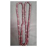 Garnet beaded necklace with 14k yellow