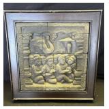 Framed Borobudur Temple Museum stone replica