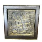 Framed Borobudur Temple Museum stone replica