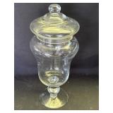 Vintage apothecary glass jar with lid