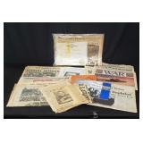 Group of vintage newspaper memorabilia - COA