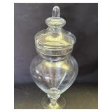 Vintage apothecary glass jar with lid